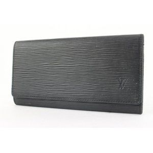 Louis Vuitton Black Porte Tresor Flap Wallet